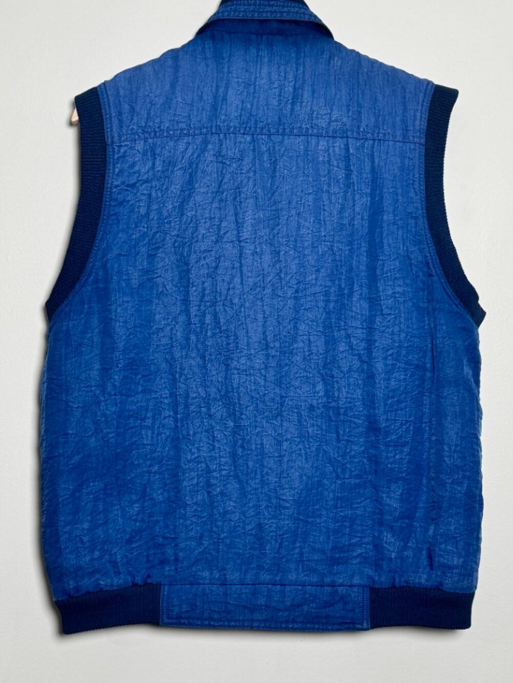 Vintage Demoiselle Famous Sports Wear Utility Full Zip Blue Vest Sz L - Picture 7 of 8